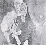 Egon Schiele Self-Observer ii oil